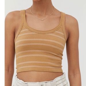 Urban outfitters orange and yellow stripped tank
